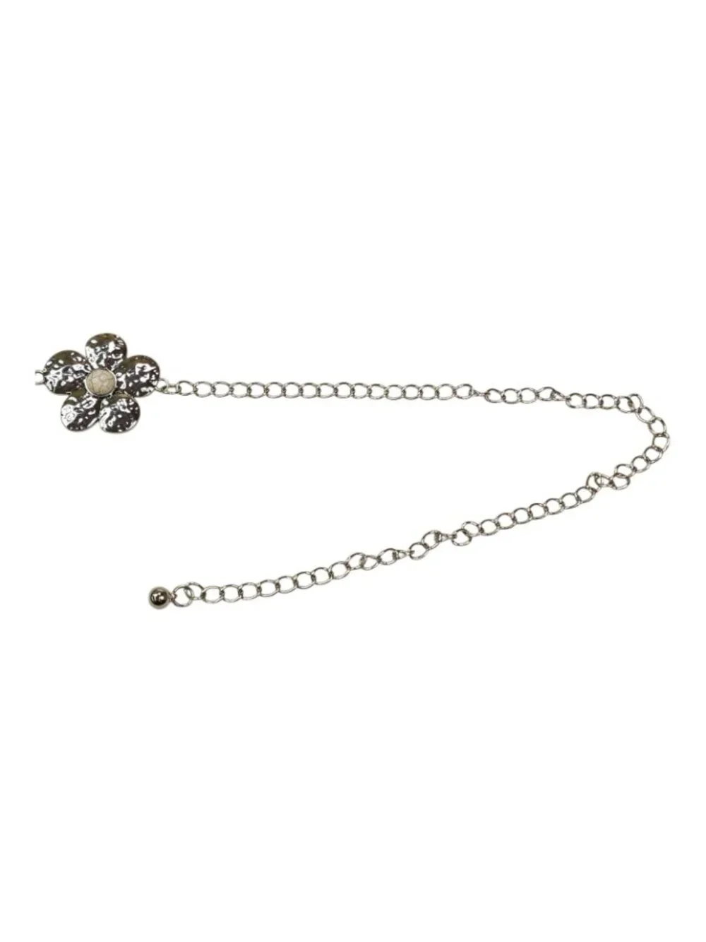 Silver Floral Chain Belt S/M By Truelove Accessories Concho Belt